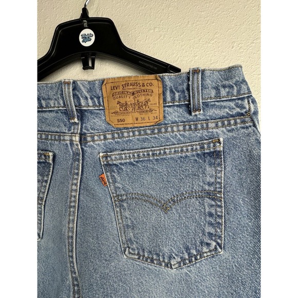 Levi’s Men’s 36x34 Orange Tab 550 Light Wash Denim Blue Jeans 100% Cotton - Picture 3 of 9